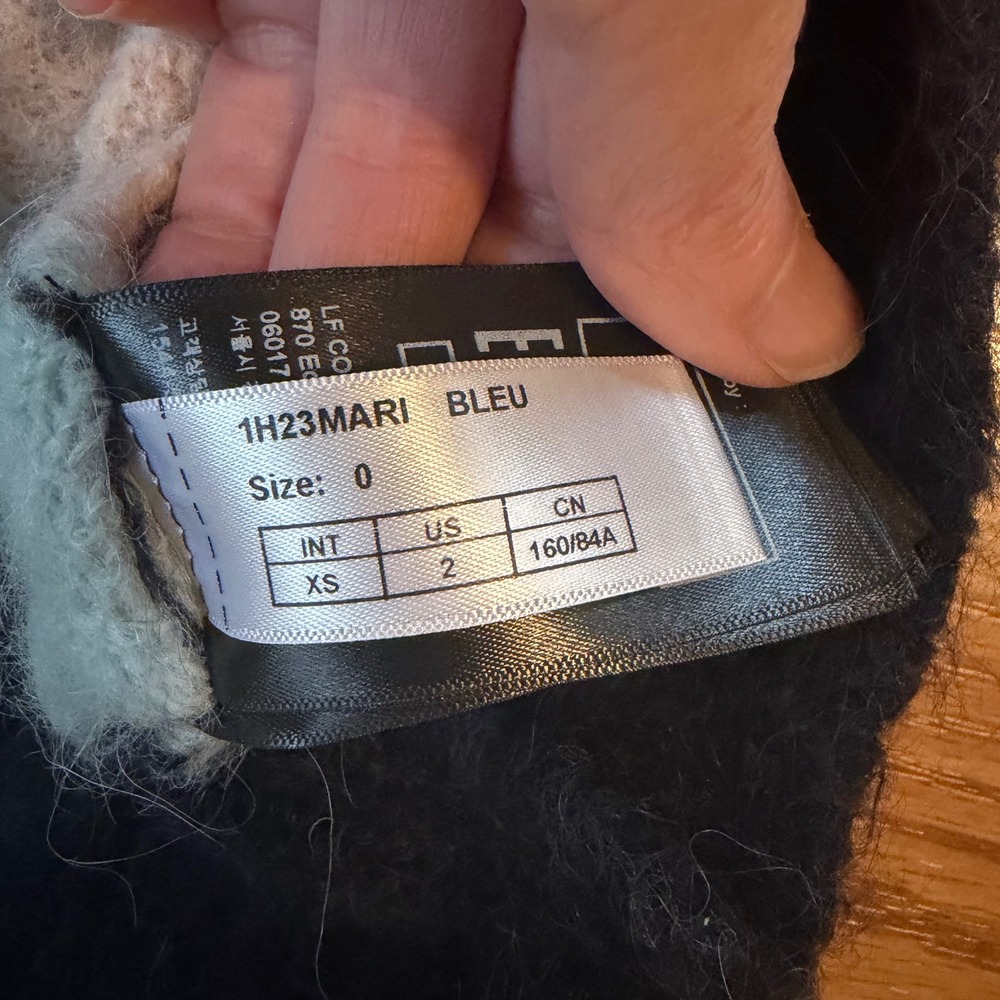 ba&sh Maria Stripe Alpaca Blend Sweater XS Fuzzy Soft Girl Balletcore Cozy - Picture 4 of 8